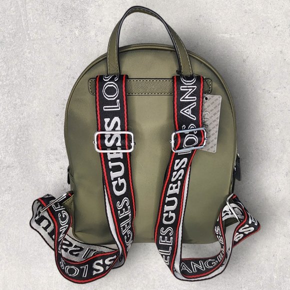 Guess Peoria Quilted Backpack - Olive Green - NWT - Picture 3 of 4